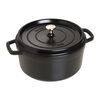 5.25 l cast iron round Cocotte, black,,large