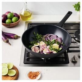 Wok, 12 inch, aluminum, Titanium-reinforced ceramic non-stick coating