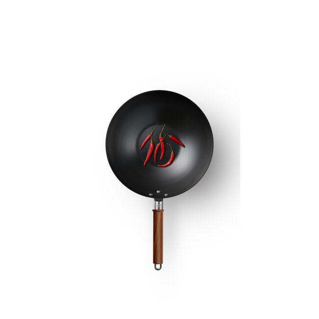 Japanese-Style 28cm Frying Pan with Glass Lid & Wooden-Style Handle Ideal for high-heat cooking and stir frying Suitable for all cooktops, including induction 7