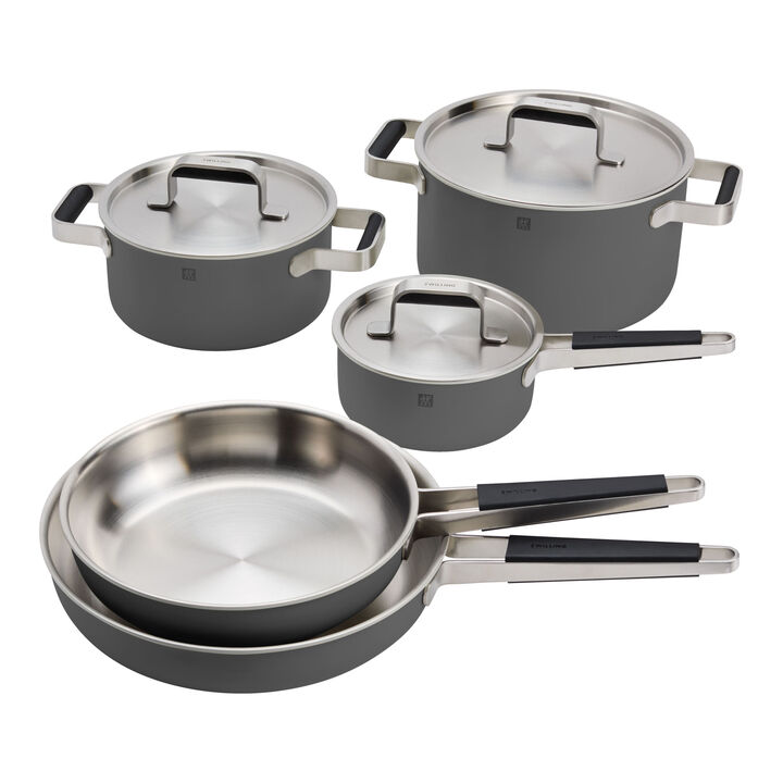 Pure, Pots and pans set, 8-pc, 18/10 Stainless Steel, large 1