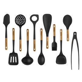White and Gold Cooking Utensils with Holder - 18 PC Gold Kitchen Utens –  Reliable retailers