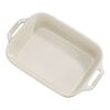 Ceramique, 2-pcs rectangular Ovenware set ivory-white, small 3