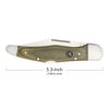 Outdoor, 4-inch, Folding Hunter Pocket Knife With Leather Sheath, Green Micarta, small 5