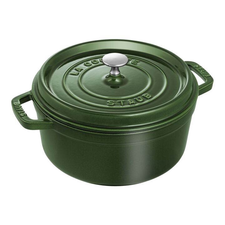 Cast Iron, 4 qt, Round, Dutch Oven, Basil - Factory Second, large 1