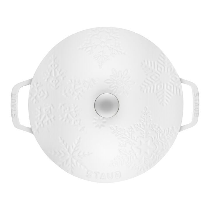 La Cocotte, 24 cm round Cast iron French oven winter pure-white, large 3
