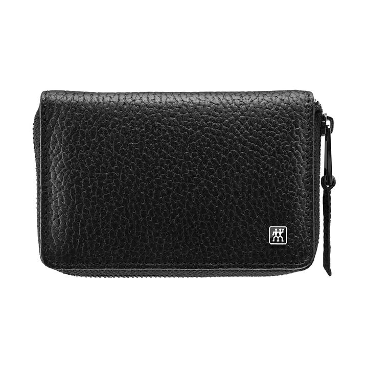 PREMIUM, 4-pcs Leather Zip fastener case black, large 3