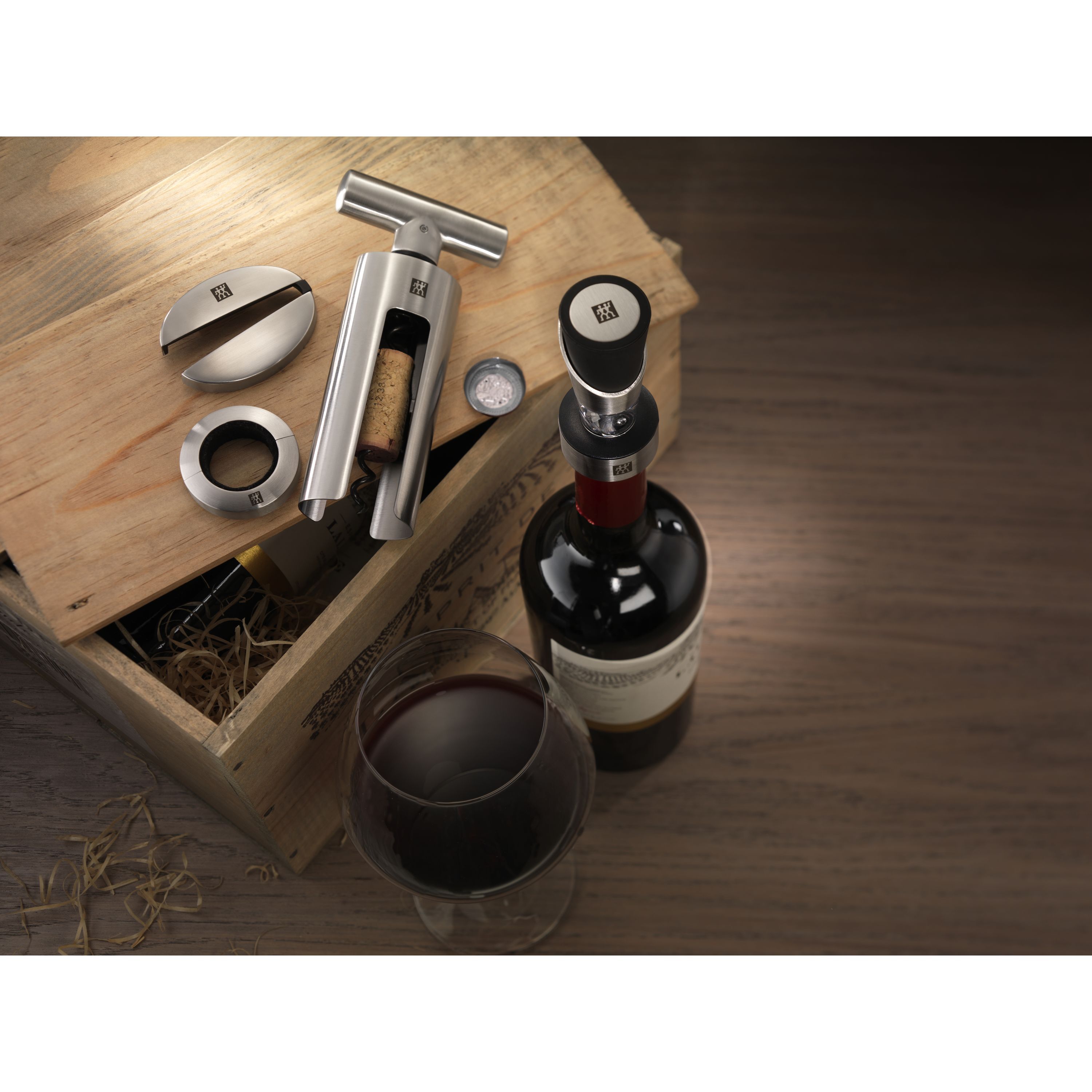 A Zwilling J Henckels Sommelier Wine Tool Set 