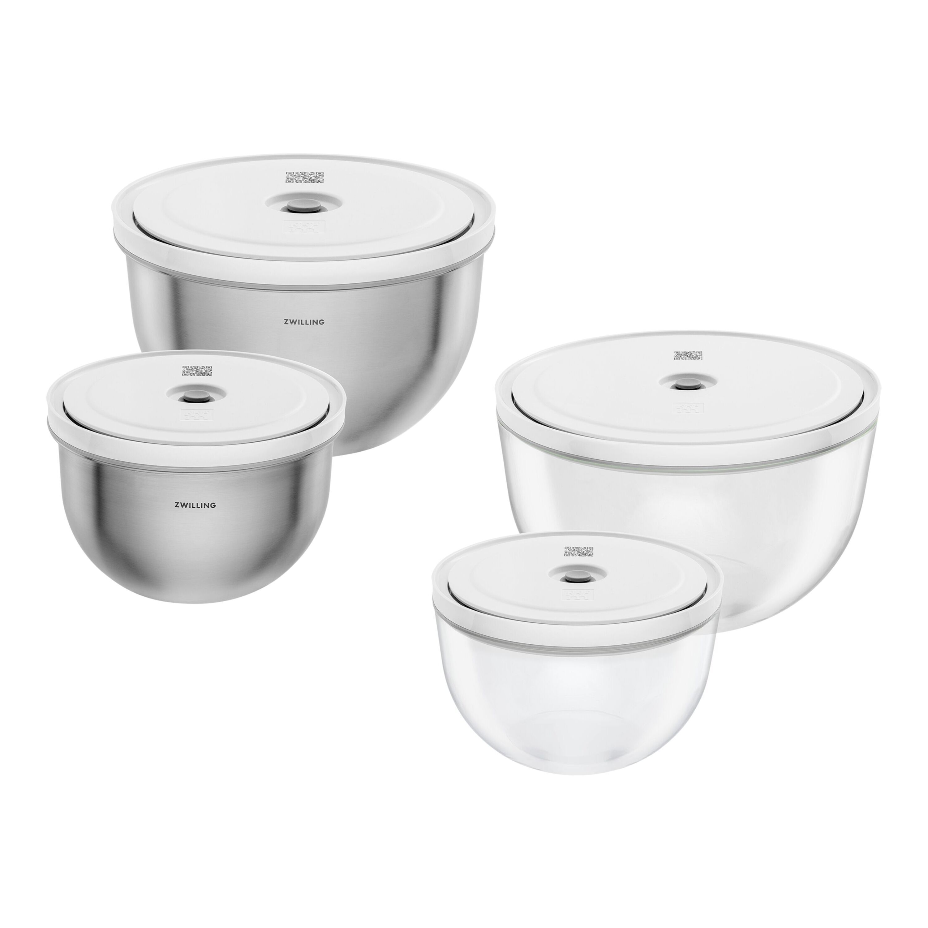 ZWILLING FRESH & SAVE Bowls Vacuümkommen mixed set, glas en roestvrijstaal - FRESH & SAVE Bowls - ZWILLING