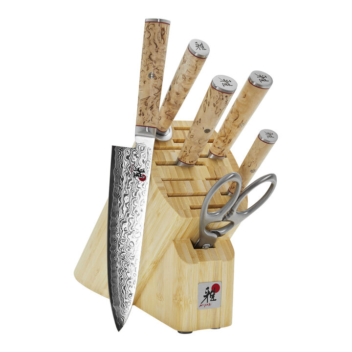 Birchwood SG2, 7-pc, Knife block set, brown, large 1