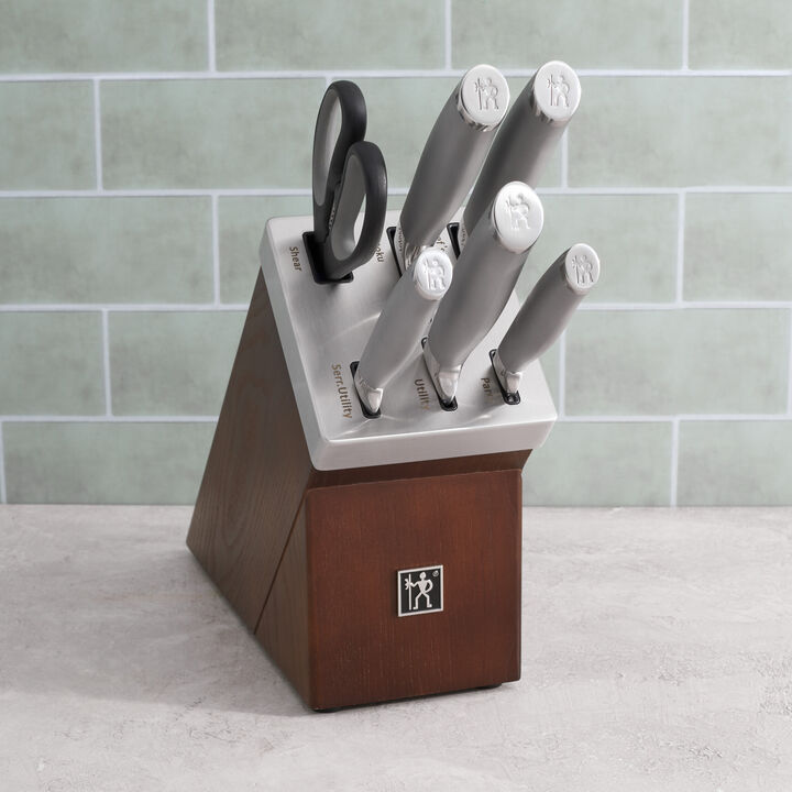 Modernist, 7-pcs, Knife block set, brown, large 3