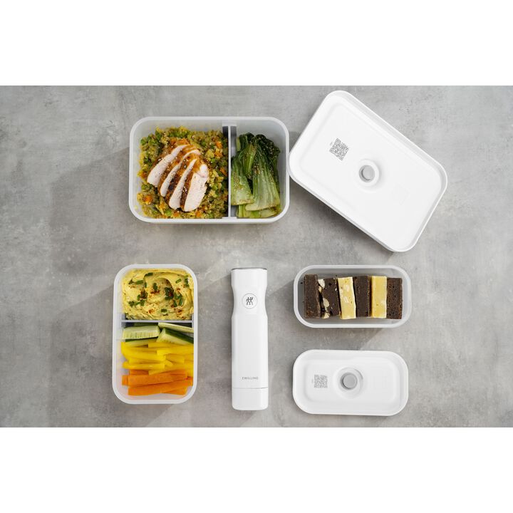 Fresh & Save, Set de lunch box sous vide, 3 pièces / S, gris semi-transparent, plastique, large 3