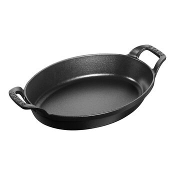 9.5-inch, oval, Baking Dish, black matte,,large 1