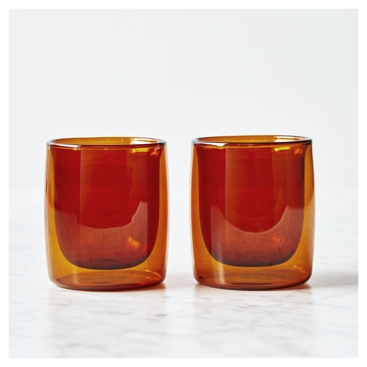 Sorrento Bar, 2-pc Tumbler Glass Set - Amber, Double Wall , large 2