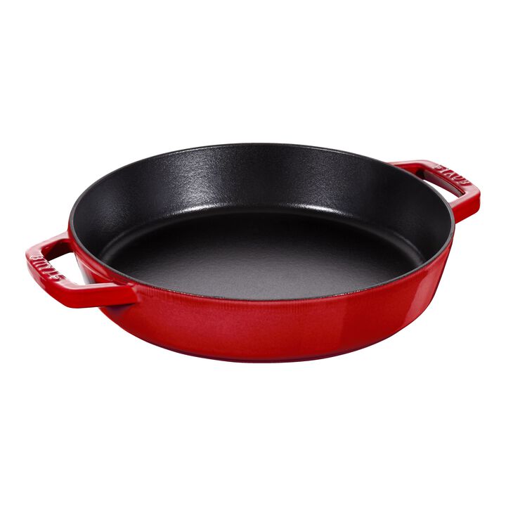 Cast Iron, 13-inch, Double Handle Fry Pan, cherry, large 1