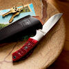 Outdoor, 3.5-inch, Hunting Knife With Leather Sheath, Red Jigged Bone, small 6