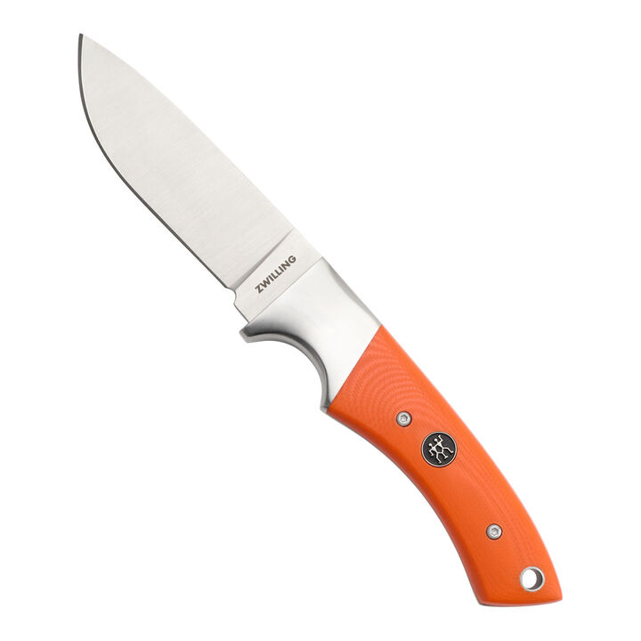 Outdoor, 3.5-inch, Hunting Knife With Leather Sheath, Orange G10, large 1