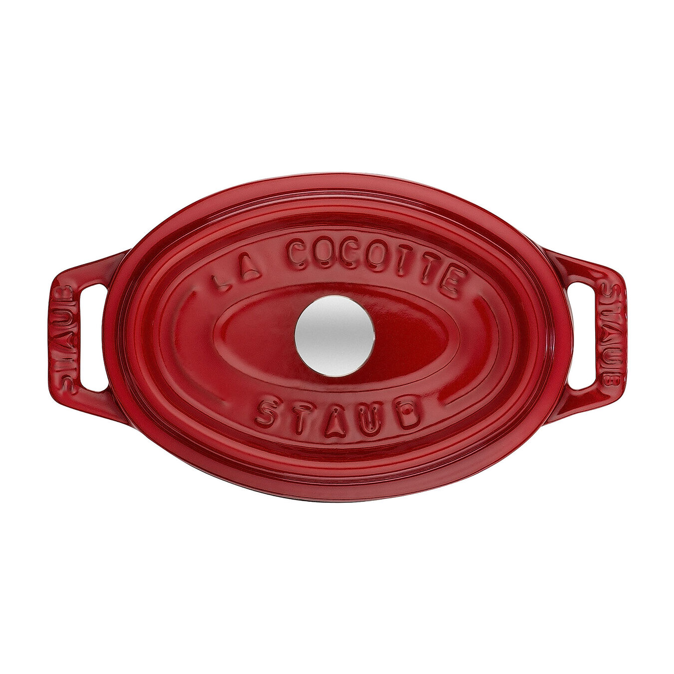 Mini Cocotte 11 cm, oval, Kirsch-Rot, Gusseisen,,large 2