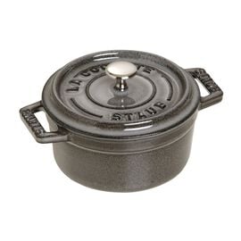 Staub Cast Iron - Minis, 0.275 qt, Mini Round Cocotte, graphite grey