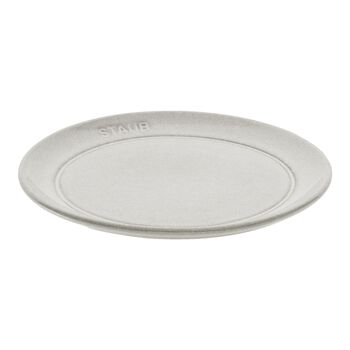 15 cm ceramic round Plate flat, white truffle,,large 1