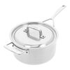 Essential 5, 3.8 l 18/10 Stainless Steel round sauce pan with lid 4QT, silver, small 4