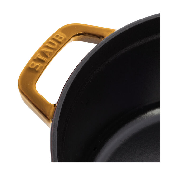 Cast Iron, 7 qt, Round, Dutch Oven, Saffron, large 4