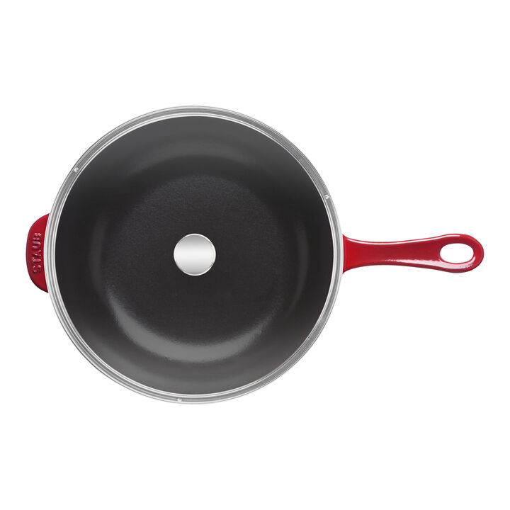 Cast Iron, 10-inch, Daily Pan With Glass Lid, Cherry, large 2