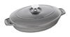 9-inch, oval, Covered Baking Dish with Lid, graphite grey,,large