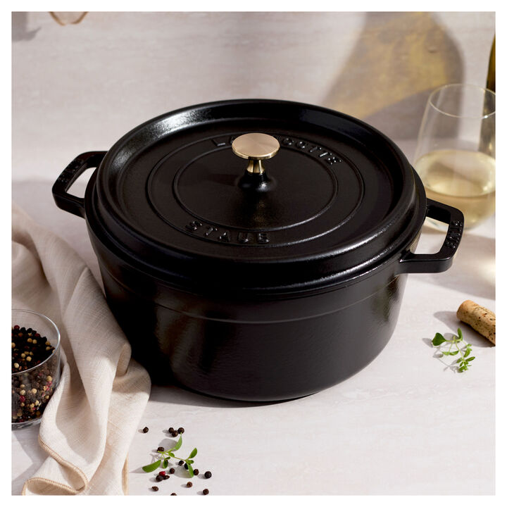 La Cocotte, 26 cm round Cast iron Cocotte black, large 4