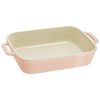 Ceramique, Rectangular Baking Dish Set Macaron light pink 2 Piece, small 6