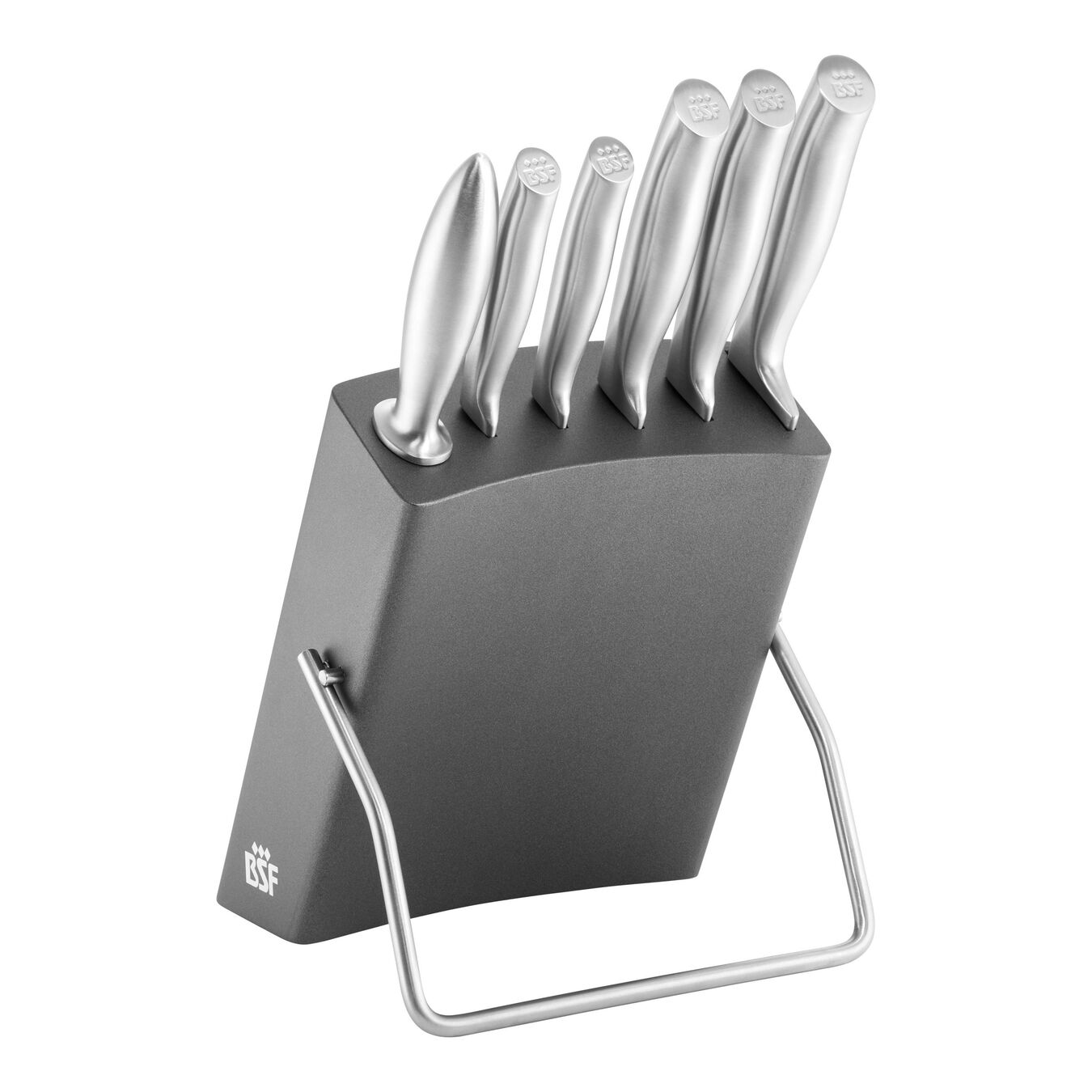 Set di coltelli con ceppo - 7-pz., grigio,,large 1
