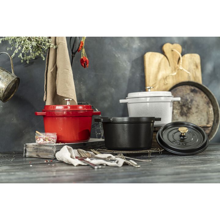 グランドココット, グランドココット 20 cm, ラウンド, チェリー, 鋳鉄, large 2