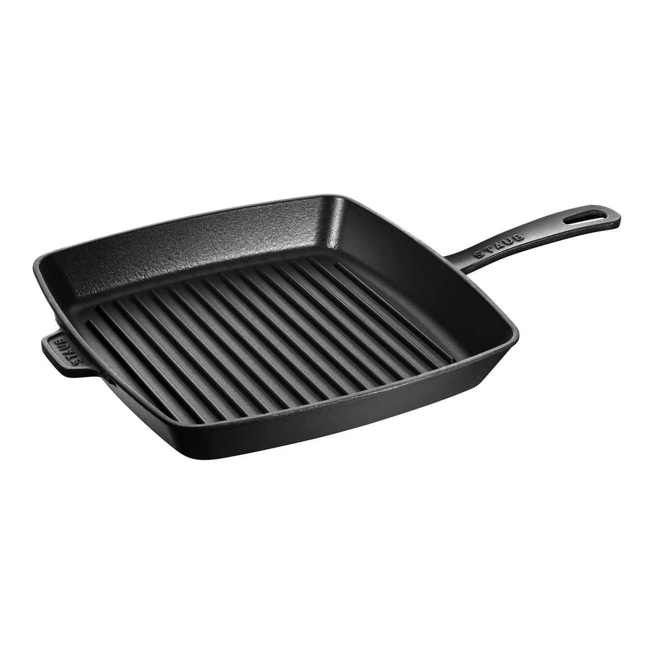 12-inch, cast iron, square, Grill Pan, black matte,,large 1