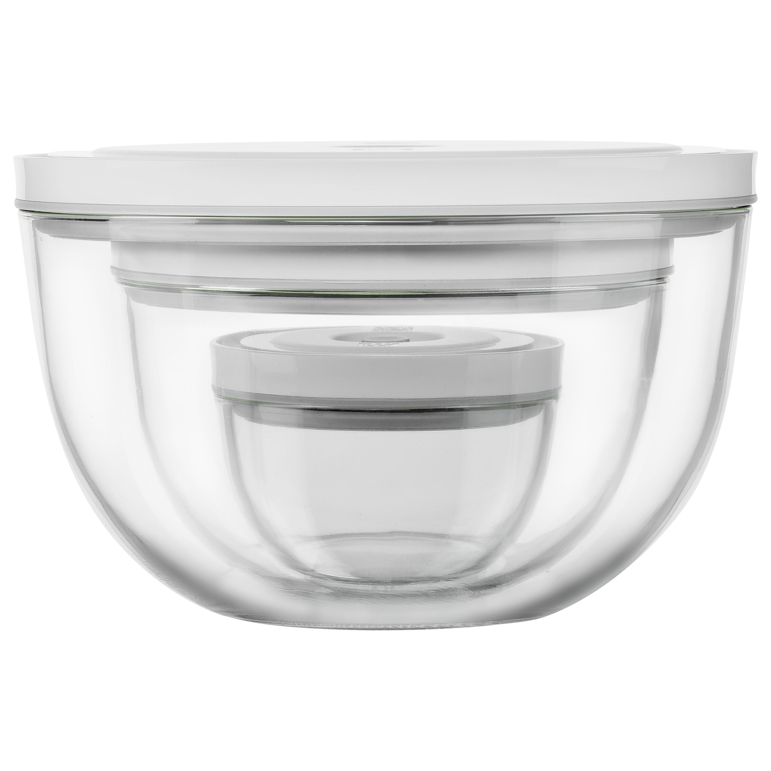 ZWILLING Fresh & Save BOWLS Vakuumschüssel Set S/M/L / 6-tlg, Glas, Transparent-Weiß