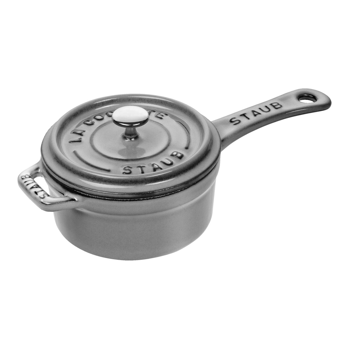 Staub Cast Iron 0.25qt Mini Saucepan Graphite Grey Official