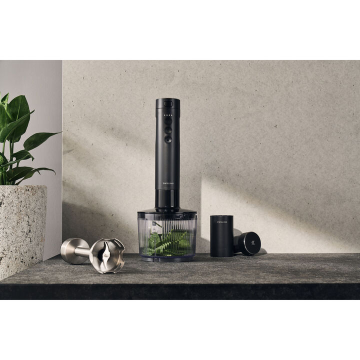 XTEND, Startset bestående av sladdlös stavmixer med laddningsstation och matberedare, 5 delar, svart, large 2