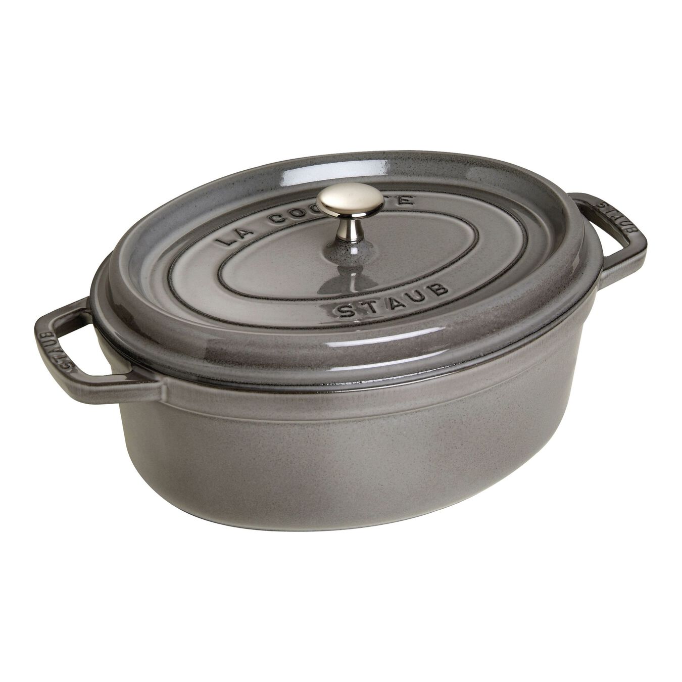 5.5 l cast iron oval Cocotte, graphite-grey - Visual Imperfections,,large 1