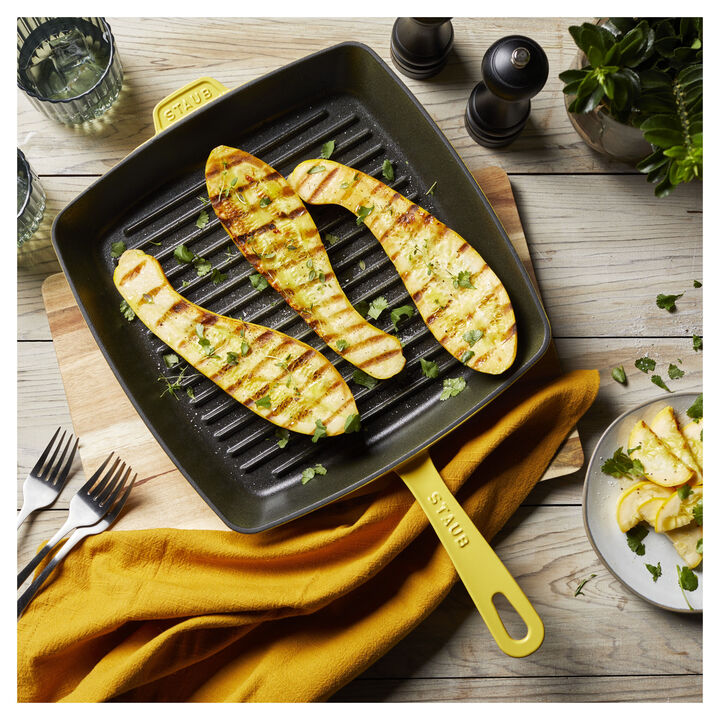 Cast Iron, 12-inch, Cast Iron, Square, Grill Pan, Citron, large 3