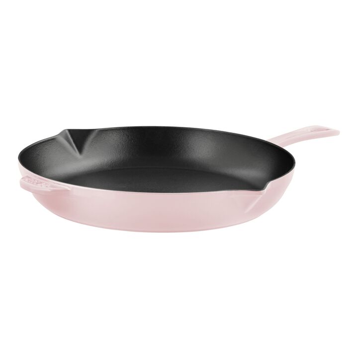 Cast Iron, 12-inch, Frying Pan, Pink Peony, large 1