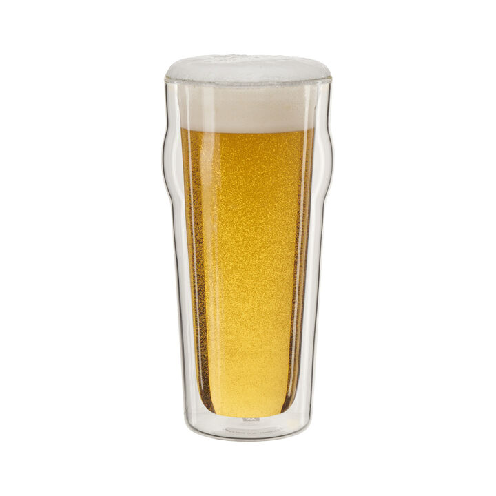 Sorrento Double Wall Glassware, 2-pc, Pint Beer Glass Set, large 1