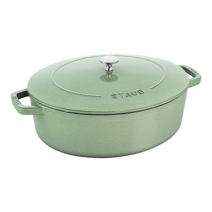 La Cocotte, 5.5 l cast iron oval French oven, sage - Visual Imperfections, large 1