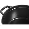 4 qt, round, Cocotte, shiny black - Visual Imperfections,,large