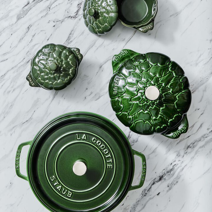 La Cocotte, Gryta 24 cm / 3,7 l, Rund, Basilika-Grön, Gjutjärn, large 3