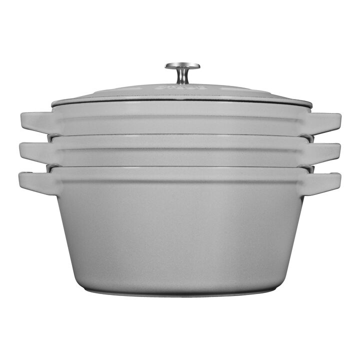 Cast Iron, 4-pc Stackable Set, Graphite Grey, Cast Iron , large 2