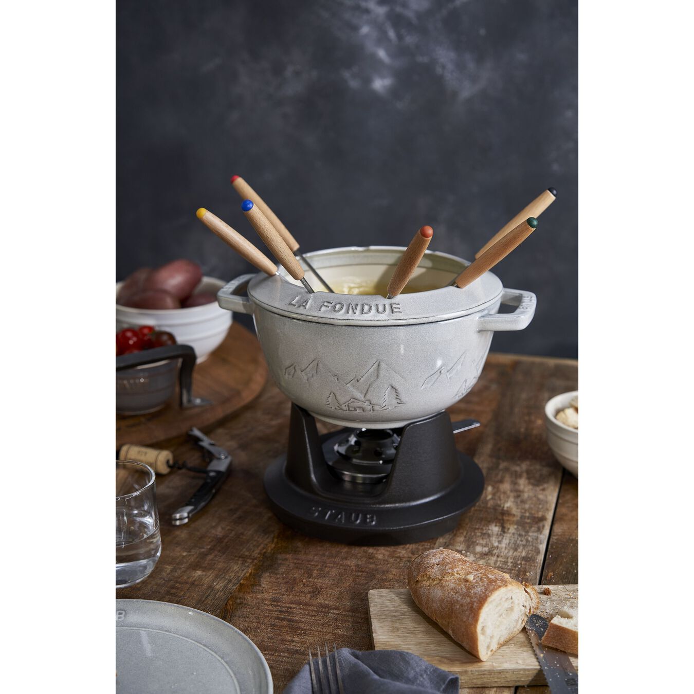 Service à fondue 20 cm, Truffe blanche,,large 7