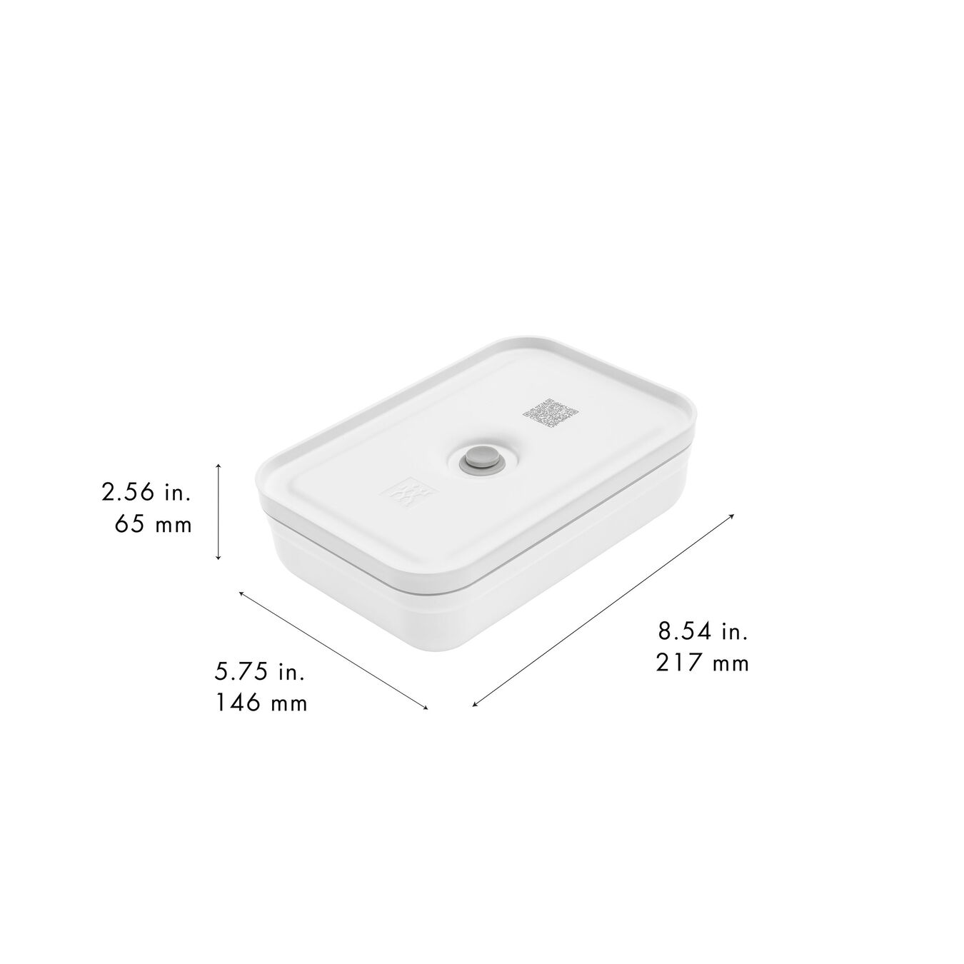 Vakuum Lunchbox L flach, Kunststoff, Weiß-grau,,large 11