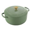 26 cm round Cast iron Cocotte green,,large