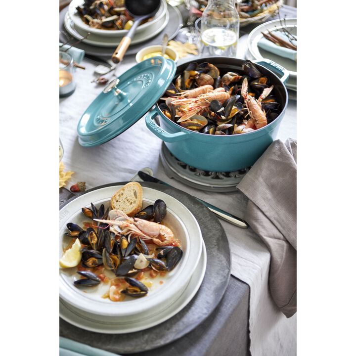 鋳物ホーロー鍋, ピコ・ココット 20 cm, ラウンド, ミント, 鋳鉄, large 4