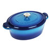 4.4 l cast iron oval French oven, blue,,large
