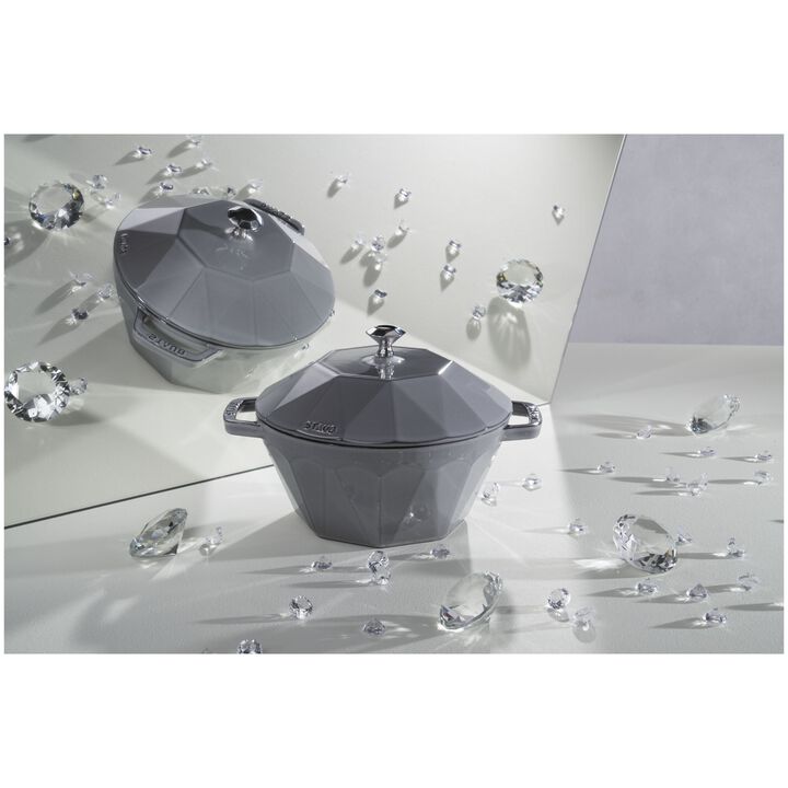 La Cocotte, 2.8 l cast iron round Cocotte diamond, graphite-grey, large 4