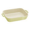 Ceramique, 2-pcs rectangular ceramic Ovenware set light green, small 3